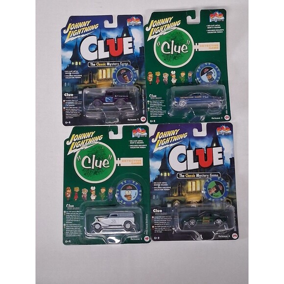 Johnny Lightning Pop Culture Clue 1/64 Car w/ Token 4 Ford, Chevy, Hudson Toyota - Picture 2 of 11